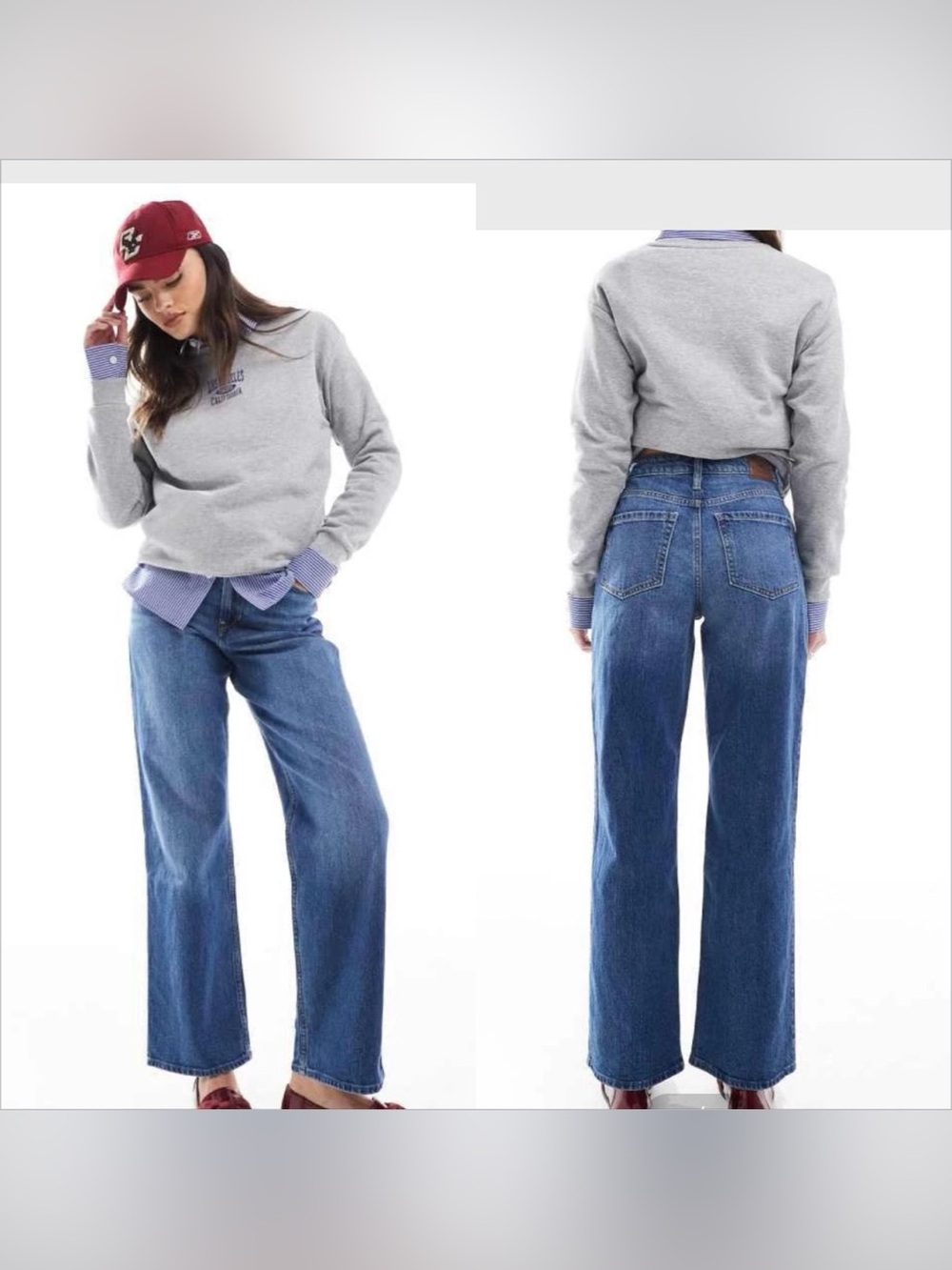 Classic High-Rise Straight ultra high rise Dad blue Jeans Y2K style retro fit
